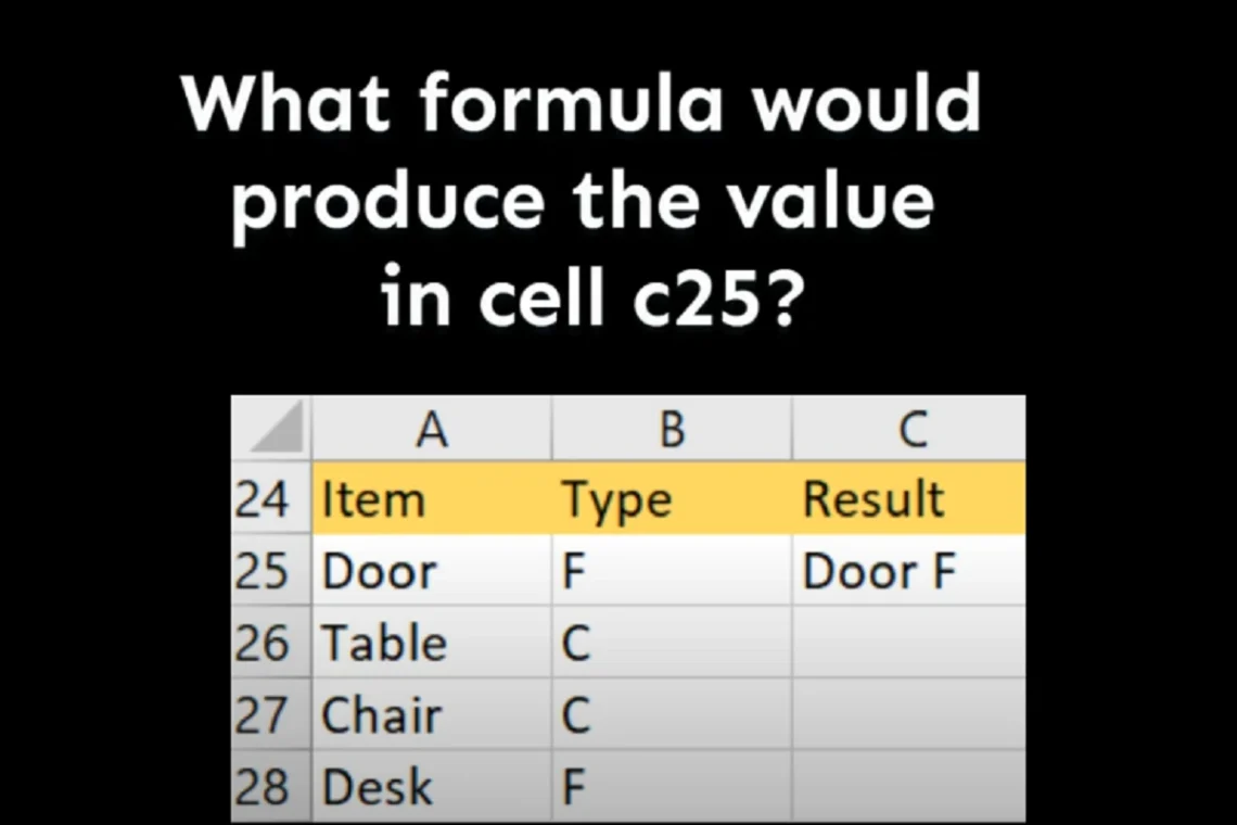 what formula would produce the value in cell c25